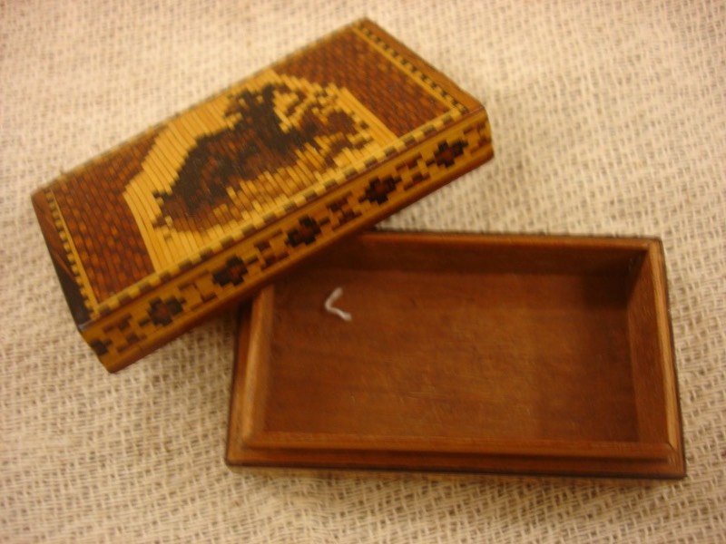 Tunbridge ware Large Stamp Box