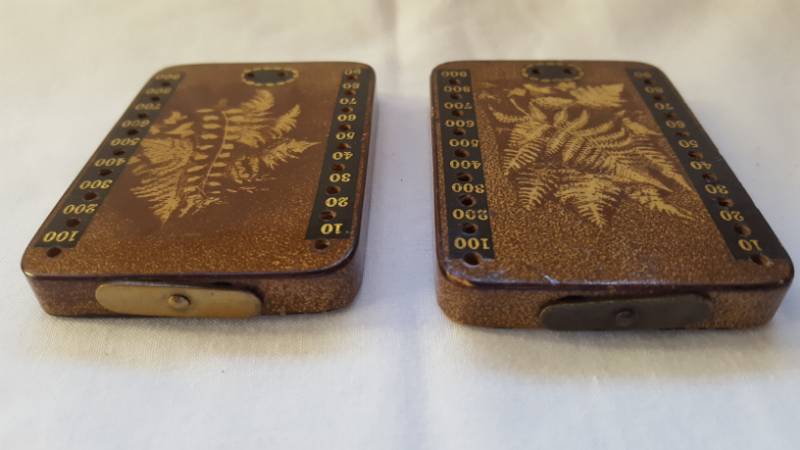 Pair of Fern Ware Bezique Markers