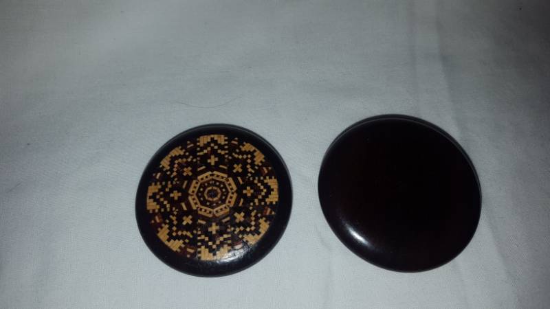 Rosewood Tunbridge Ware Rouge Pot