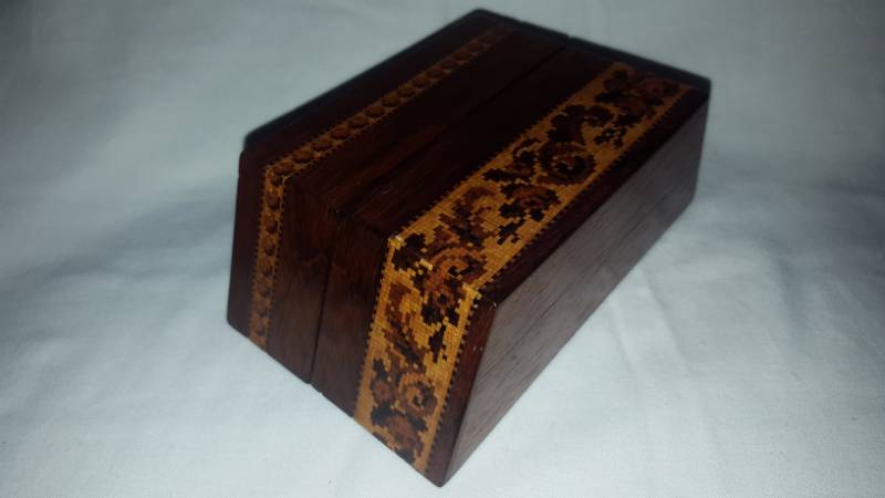 Trapezium Shaped Tunbridge Ware Box