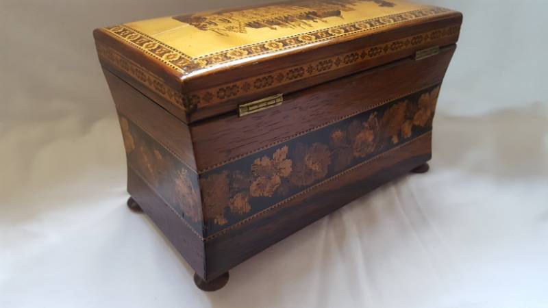 Battle Abbey Cloisters East Sussex Tunbridge Ware Tea Caddy