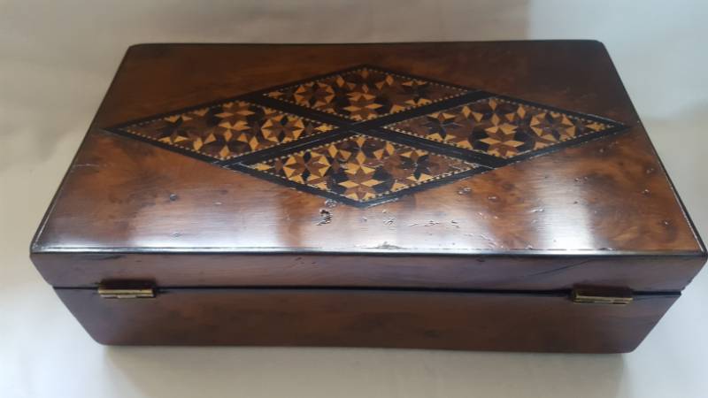 Early 1830 Geometric Tunbridge Ware Games Box