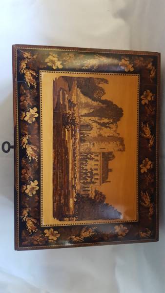 Topographical Tunbridge Ware Stationary Box