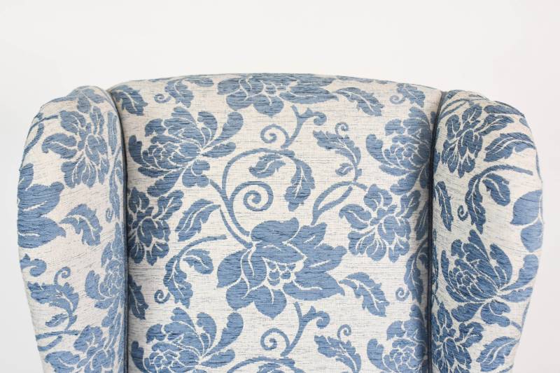 Large Upholstered Victorian Wing Chair