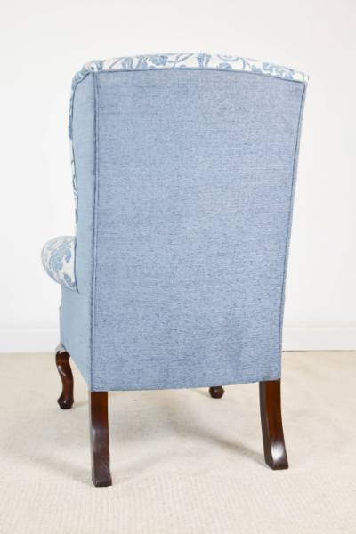 Large Upholstered Victorian Wing Chair