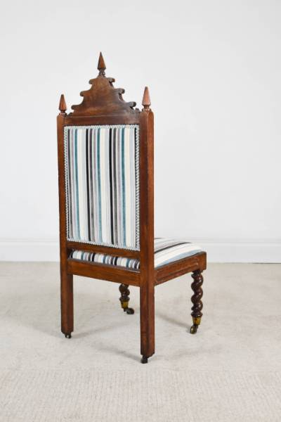 Profusely Carved Victorian Oak Side Chair 
