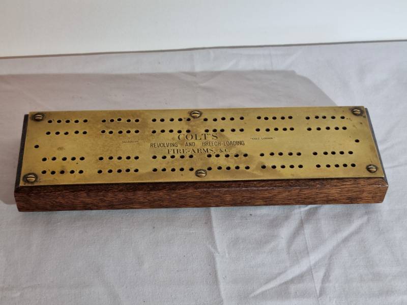 'Colts Firearms Co.' Advertising Cribbage Board