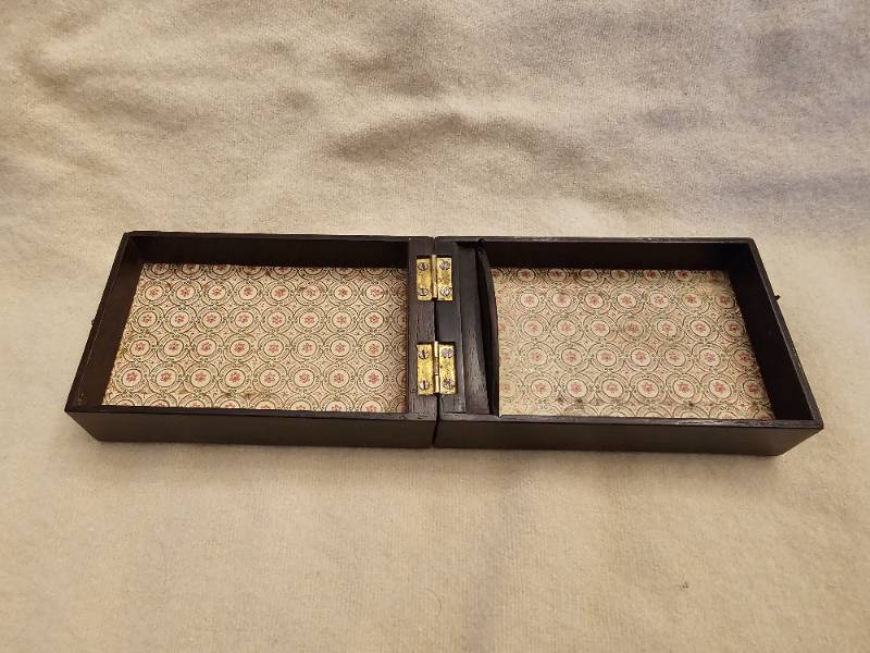Victorian Tunbridge Ware Folding Cribbage Board 