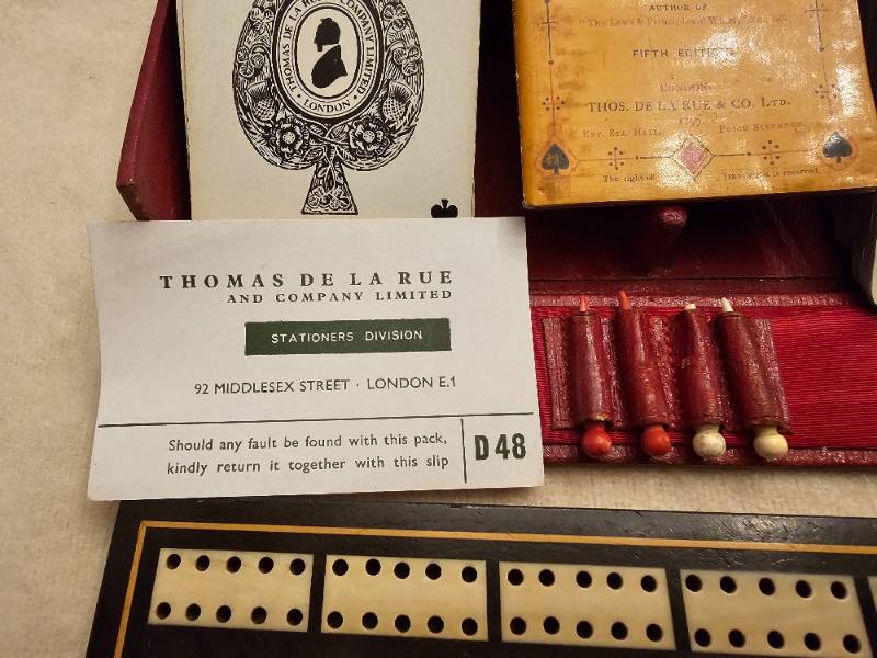 Thomas De La Rue Red Moroccan Cribbage Compendium
