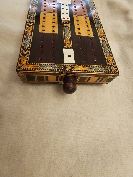 Regency Tunbridgeware Masonic Cribbage Board by 