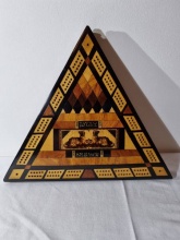 Triangular Tunbridge Ware Cribbage Board