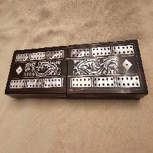 Stunning Victorian Rosewood & Mother Of Pearl Folding Cribbage Board